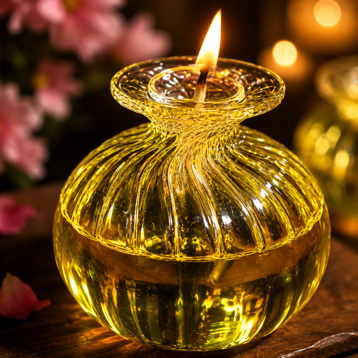 Modak Diya Borosilicate Glass – Premium Oil Lamp