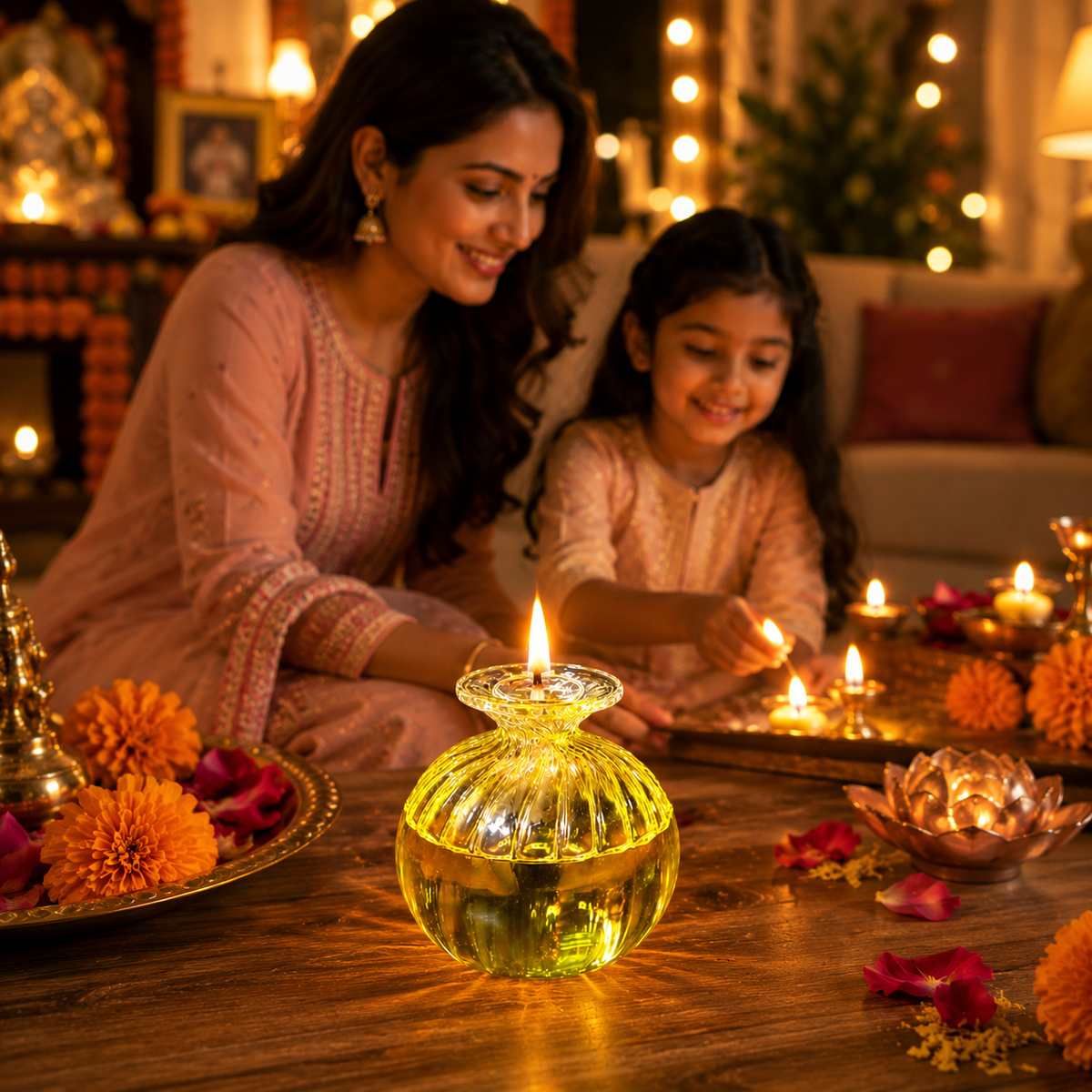 Modak Diya Borosilicate Glass – Premium Oil Lamp